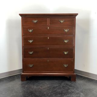 Vintage Craftique Solid Mahogany Chippendale Tall Chest Of Drawers