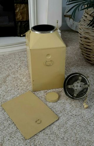 Vintage Hoosier Cabinet Flour Bin Sifter Yellow Complete