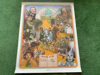 Vintage 1977 Mgm Wizard Of Oz Signed Jack Haley Ray Bolger 24 " X30 " Sample Poster