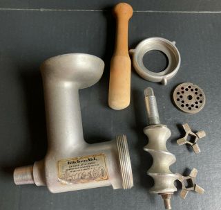 Vintage Kitchenaid Attachment Hobart Food Chopper Meat Grinder Metal Extra Knife