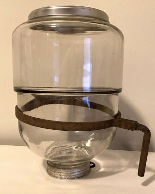 Vintage Hoosier Cabinet Glass Sugar Or Flour Dispenser Jar Swing Out Style