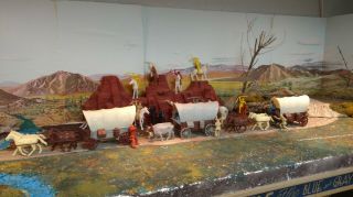 Marx Wagon Train Indian Attack