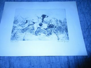 Percival Rosseau Hunting " Close Work " Two Setters Brown Bigelow