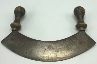Antique Metal Food Chopper Tool Knife Blade Cutter Curved Gh 11 2 Handled 23