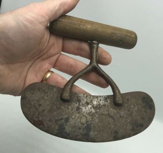 Vintage Antique Metal Kitchen Food Chopper Tool Knife Blade Cutter Curved 14