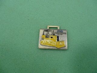 John Deere Enamel Bull Dozer Watch Fob Stiles Excavating Half Moon,  York