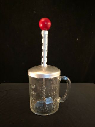 Food Nut Hand Chopper Metal 1 Cup 8 Oz Glass Measuring Cup With Red Knob