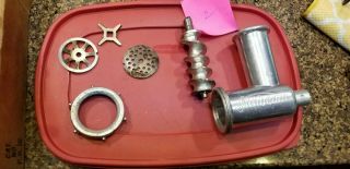 Vintage Sunbeam Mixmaster Food Chopper Meat Grinder Metal Attachment W Blades