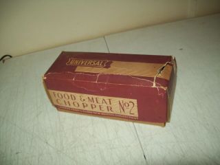 Vintage Universal 2 Meat Grinder Food Chopper American Made Cast Metal