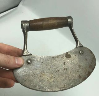 Vintage Antique Metal Kitchen Food Chopper Tool Knife Blade Cutter Curved 51