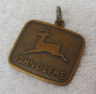 Vintage John Deere Engine Key Chain Waterloo Iowa Tractor Fob Rarity 8