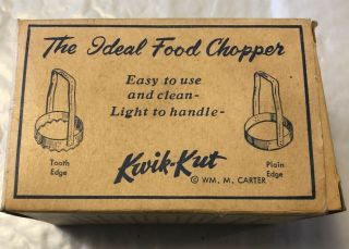 Vintage Food Chopper Kwik - Kut Metal Serrated Edge