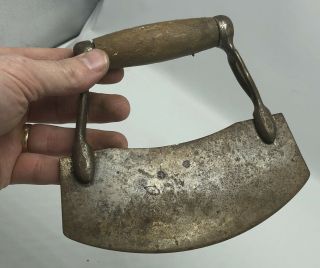 Vintage Antique Metal Kitchen Food Chopper Tool Knife Blade Cutter Curved 39