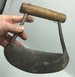 Vintage Antique Metal Kitchen Food Chopper Tool Knife Blade Cutter Curved 9