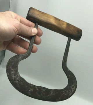 Vintage Antique Metal Kitchen Food Chopper Tool Knife Blade Cutter Curved 3