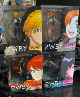 Rwby Mcfarlane Series 2 Figure Set/4 Jnpr (jaune,  Nora,  Pyrrha,  Ren)