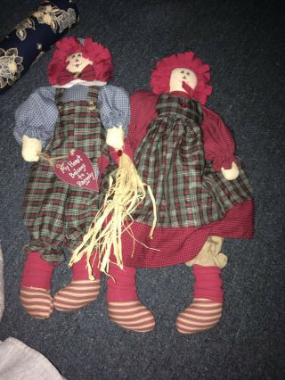 House Of Lloyd Usa Raggedy Angel Ann And Ronny Raggedy Man Shelf Sitters