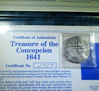 1600s Concepcion Shipwreck Spanish Mexico Silver 8 Reales Pirate Dollar Cob Coin