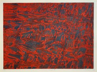 Gabor Peterdi - " Grand Canyon Ii " - Large Abstract Etching 1961 - Ed.  50 - Rare Work